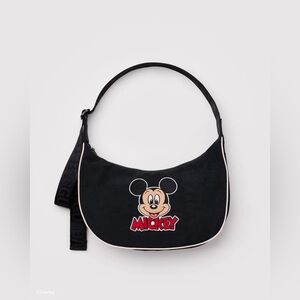 Baggu Medium Nylon Crescent Bag Embroidered Mickey Club